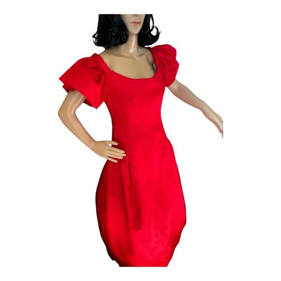 Sensational Scaasi 80's Red Off the Shoulder Formal Ball Gown Prom Dress size 10 - Picture 16 of 17